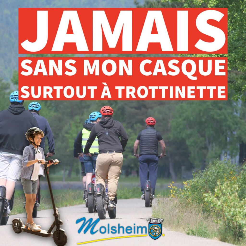 Affiche casque obligatoire trottinette