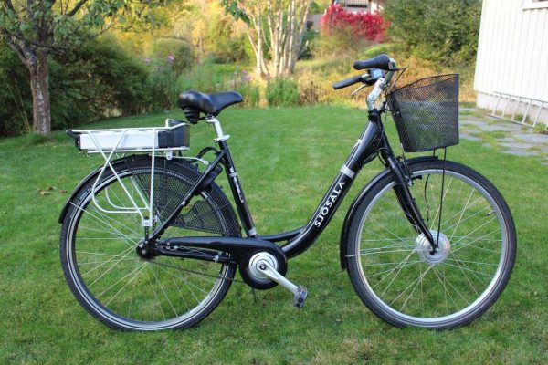 Vélo électrique sur l'herbe